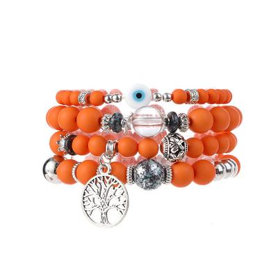Bohemian Beaded Bracelet Set with Tree of Life Pendant