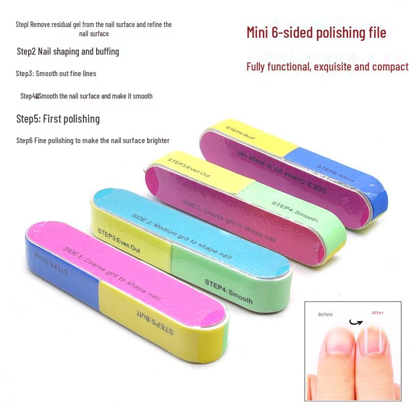 Six-Sided Nail File Sponge: Durable Buffing and Manicure Tool