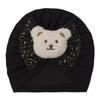Spring boys and girls bear head hat, new bronzing bow cute pullover hat, baby tire hat