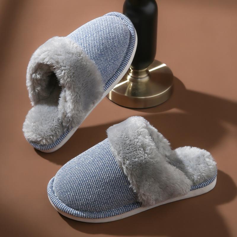 

Новые осенне-зимние домашние комнатные и уличные плюшевые теплые хлопковые тапочки на толстой подошве для мужчин и женщин, парные напольные плюшевые тапочки 44/45 (suitable for 43-44 feet)