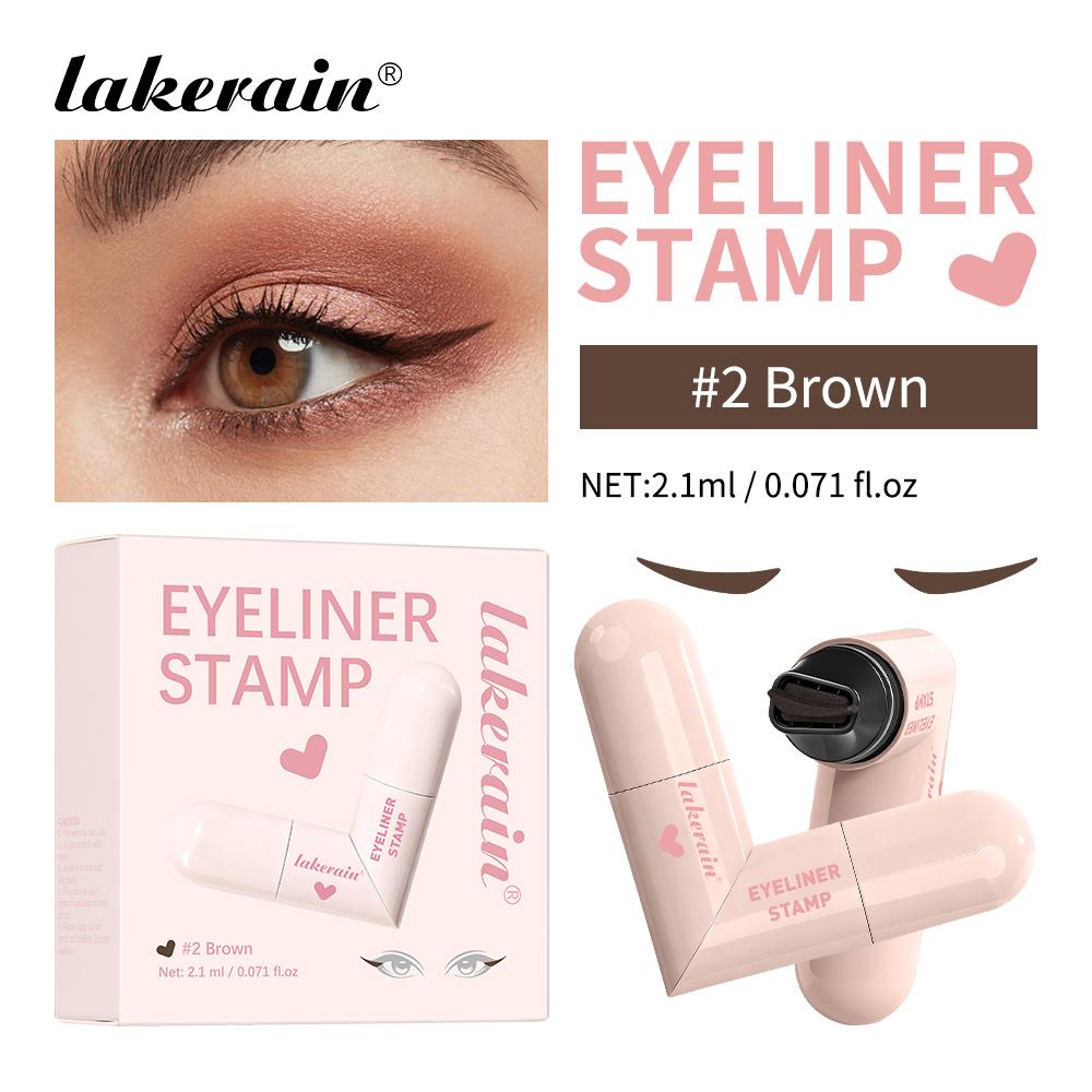 Lakerain Heart Stamp Eyeliner Pen Rotating Natural Long-lasting Waterproof Sweatproof Dual-ended Eyeshadow Pen