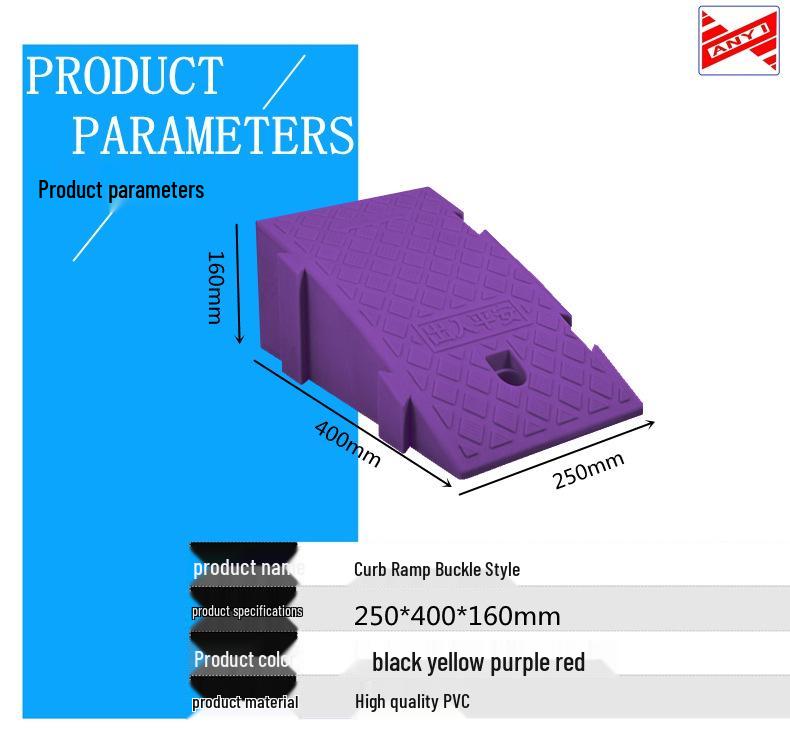 Portable Plastic Triangular Curb Ramp for Cars and Homes