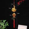 1PcsChinese New Year Golden Goat Hanging Decorations With Lucky Fu Elements Red Tassels For Spring Festival Home Wall Car Decor
