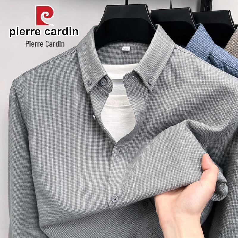 Pierre Cardin Men s 100% Cotton Brushed Long Sleeve Plaid Shirt XL/41