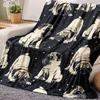 Cute Pug Printed Flannel Blanket for Sofa Sofa Office Bed Camping Trip, Multipurpose Gift Blanket for All Seasons