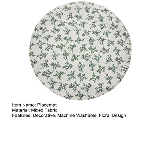 Retro Floral Placemat Cotton Linen Round Rectangular Placemat Heat Insulation Table Mat for Home Farmhouse Dining Table Protection Decoration