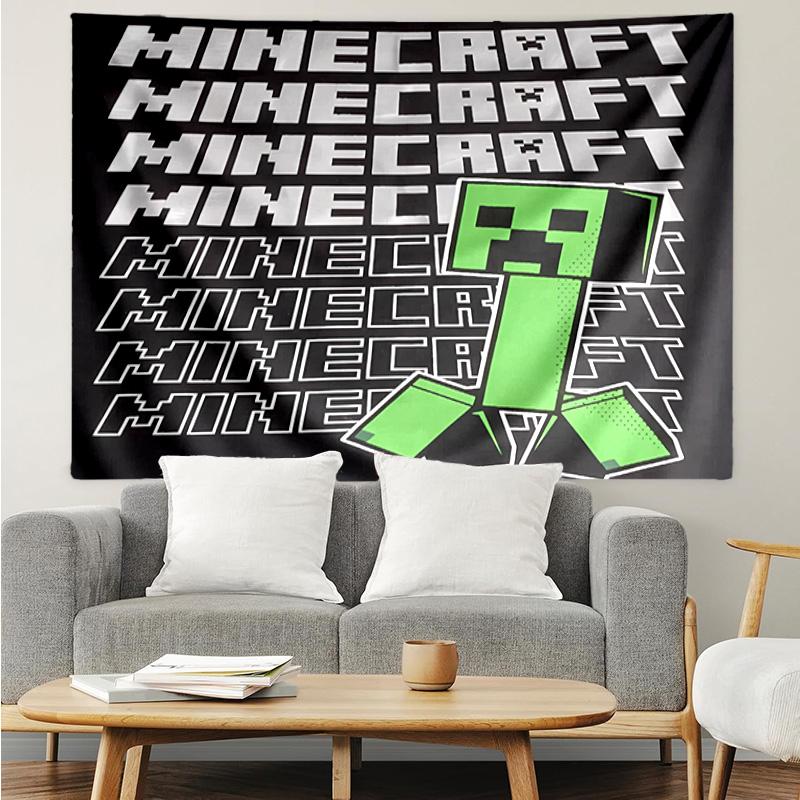 Blocky pixel game Tapestry for Bedroom Aesthetic Classroom Tapestries Wall Hanging for Living Room Dorm Office,Ideal Creative Gift