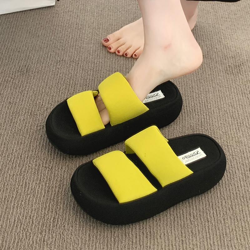 

Модные шлепанцы на платформе, женские тапочки, дизайнерская обувь, летние босоножки для платья, 2025, повседневные шлепанцы, роскошные Zapatos De Mujer 40 жёлтый