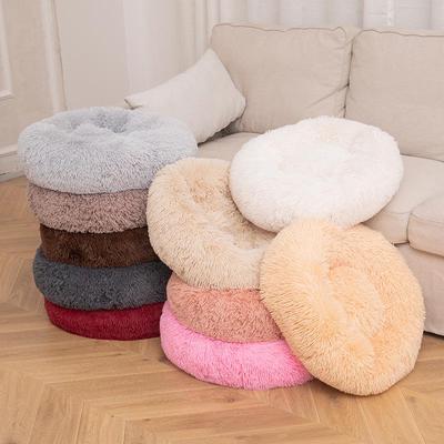 Round Plush Cat & Dog Bed – All-Season Warmth, Multi-Size Options for Small & Medium Pets