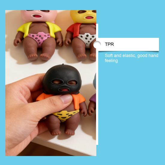 Babies Stress Relief Toy with Face Guard Coat Underwear Slow Rising Anxiety Relieving Baby Squeeze Toy Soft Relaxation Stress Ball Fidget Toy