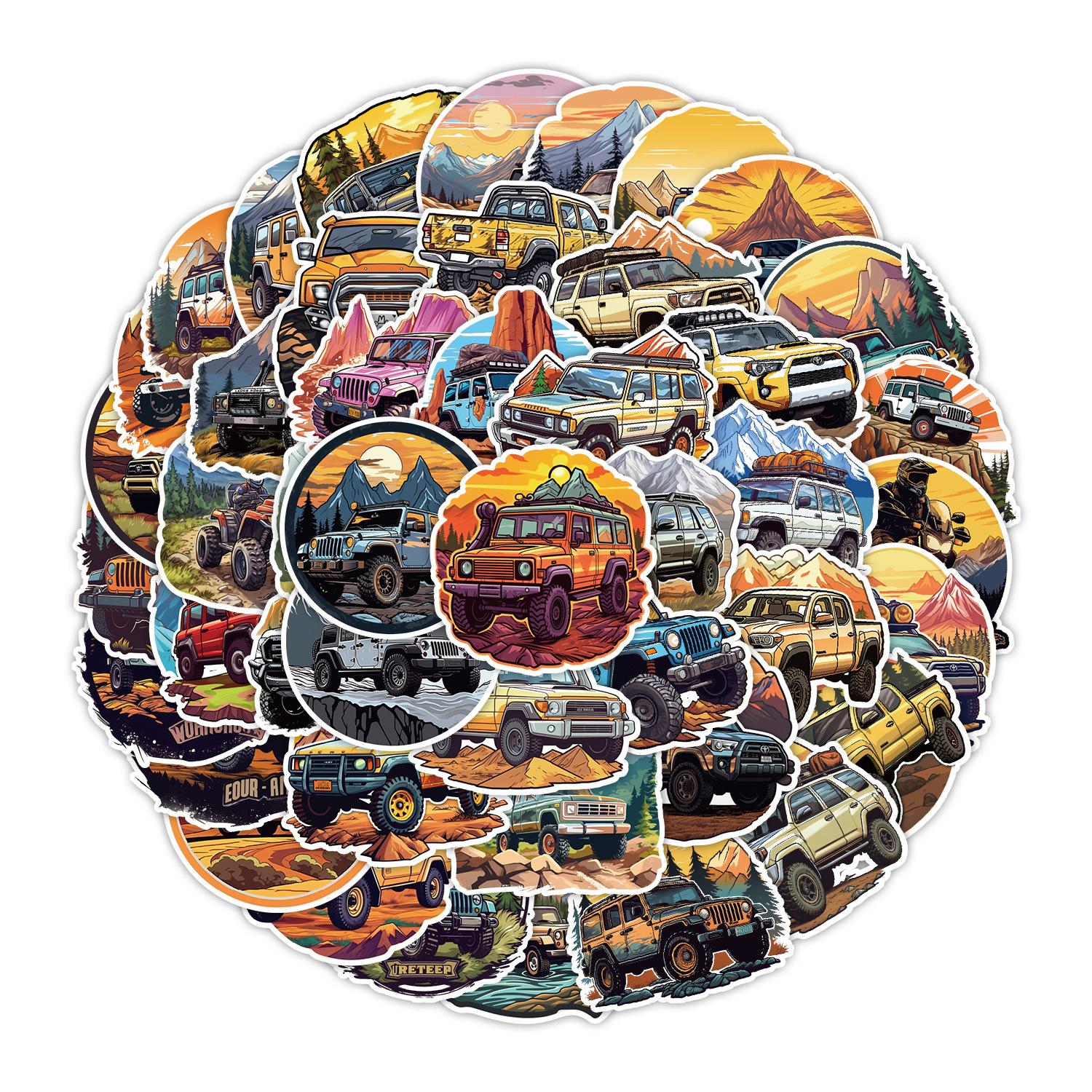 

50 Mountain Off-road Vehicle Graffiti Stickers Suitcase Skateboard Guitar Decoration Stickers Waterproof Creative Stationery Stickers