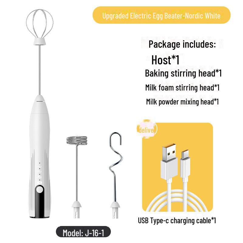 Rechargeable Wireless Handheld Electric Milk Frother and Egg Beater