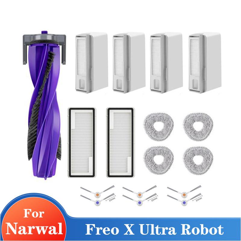 Replacement Parts for Narwal Freo X Ultra Accessories Robot Vacuum Cleaner Spare Kit Main Roller Brush Mop Hepa Filter