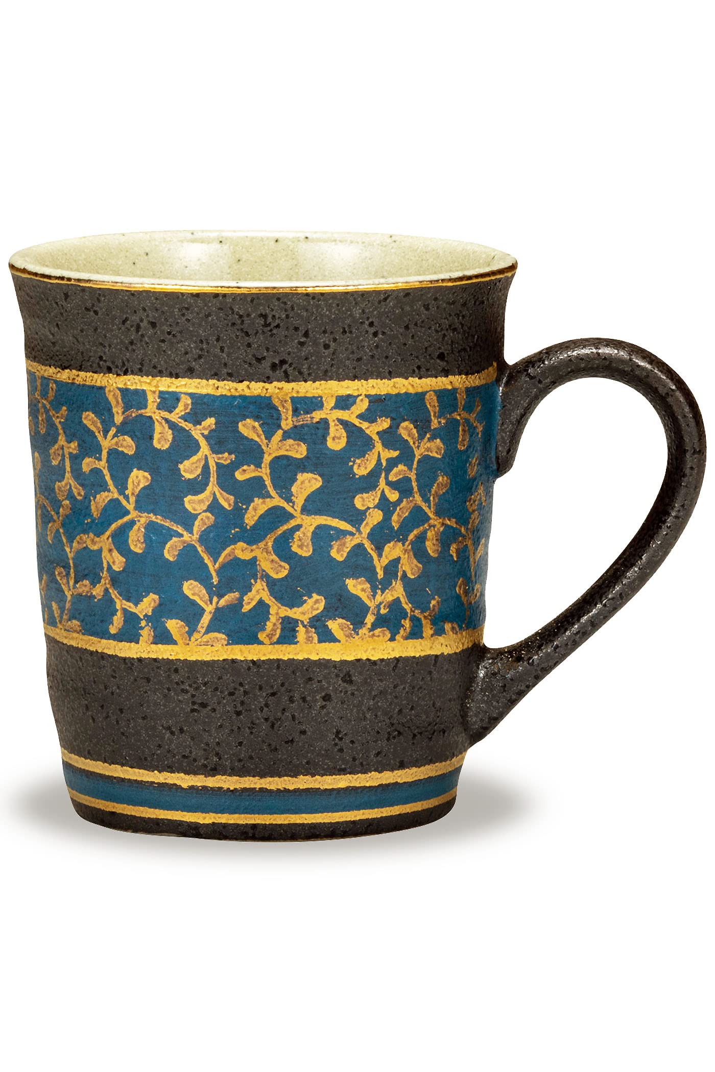 

Waza no Kura Stylish Kutani Ware Mug with Gold Arabesque Design and Blue Design, Premium Brand, Made in Japan, Perfect Birthday Gift