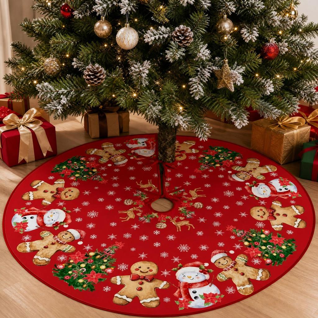 Festive Christmas Tree Skirt for Tree Base Cover, Holiday Home Decor for Winter Celebrations
