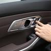 Car Interior Door Handle Bowl Cover Trim Frame Carbon Fiber Look Stickers for BMW 3 Series G20     Accessories