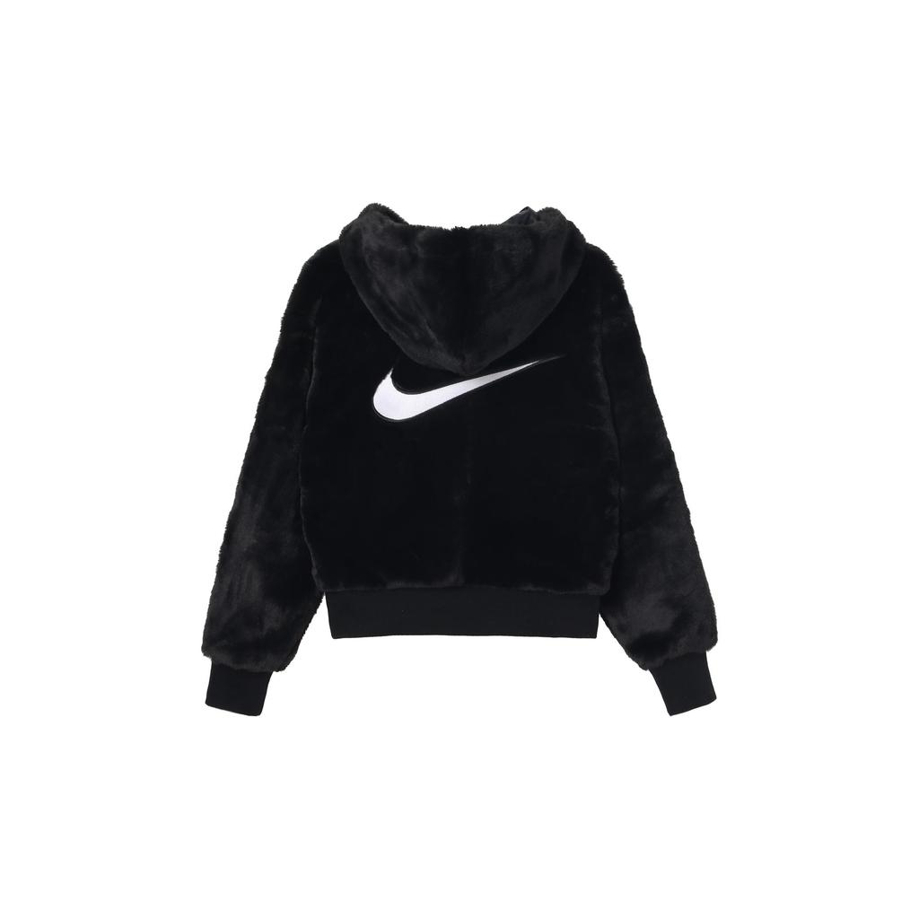 Nike Women'ss Sportswear Essential Faux Fur Jacket Asia Sizing Black DD5117-010