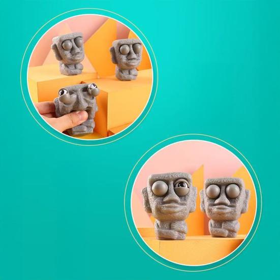 Popping Eye Rock Man Squeeze Toy Anxiety Stress Relief Watermelon Pinch Sensory Toy Soft Stress Ball Cabbage Dog Fidget Toy