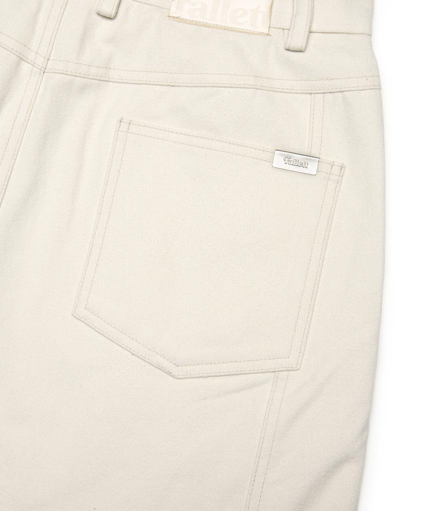 FALLETT Peach Cotton Curved Pants Ivory