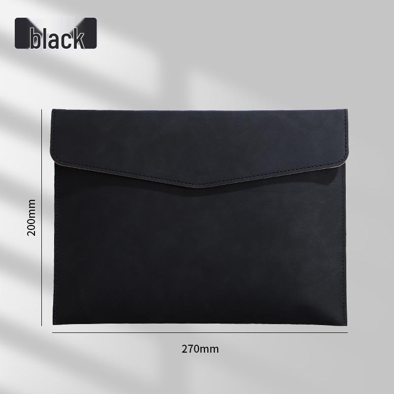 Thickened Waterproof A4 Leather File Folder with Snap Button & Customizable Logo