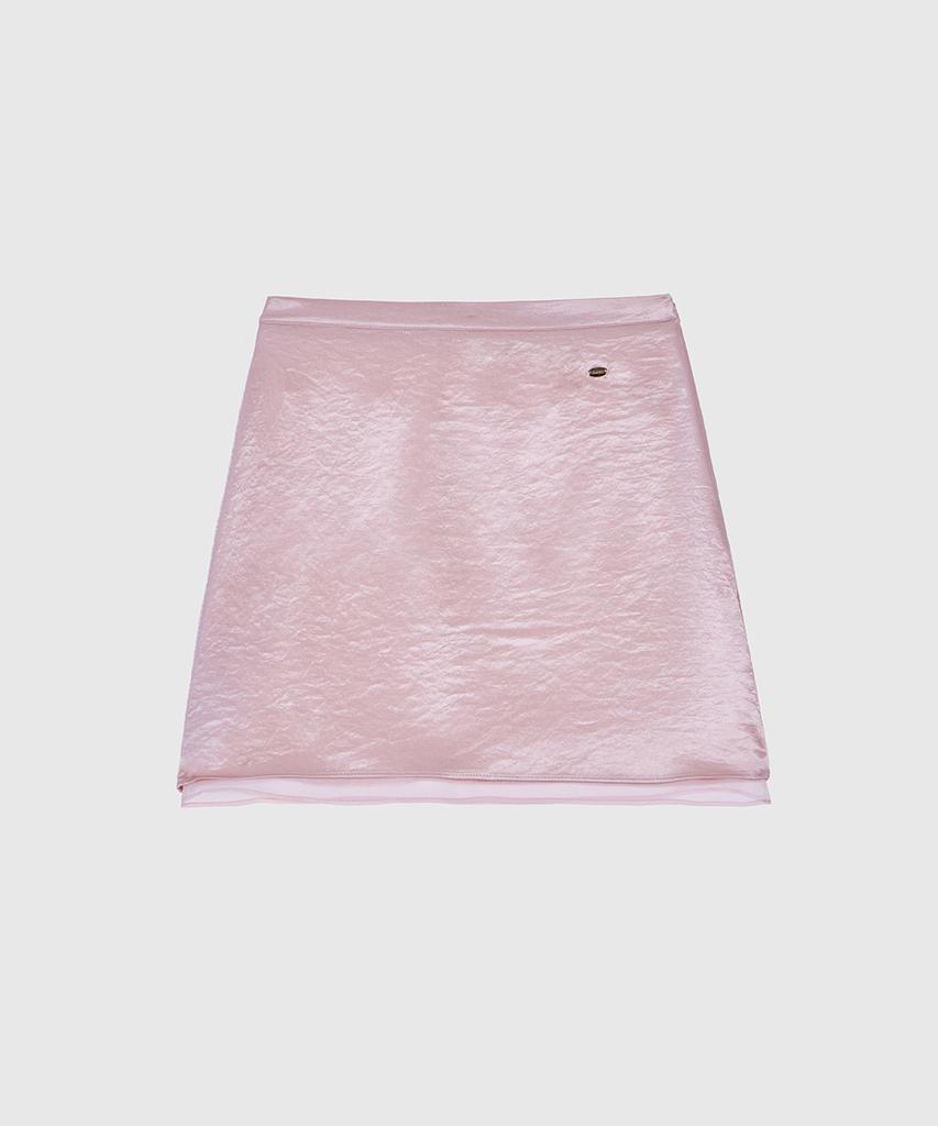 HAINT Mist Double Layered Satin Mini Skirt 3Col_Pink