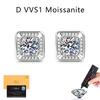 Factory  Hip Hop Stud Earrings S925 Sterling Silver GRA Certified D Color VVS1 0.5CT Moissanite Earrings for Men&Women