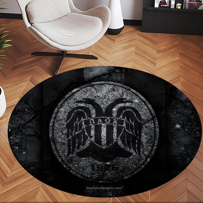 Paok (5) Round Office Rug Decorative Floor Rug for Office Bedroom Living Room and Home Space