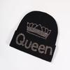 Crown Pattern Queen Winter Beanie Knitted Cap Warm Breathable Gifts Fashion