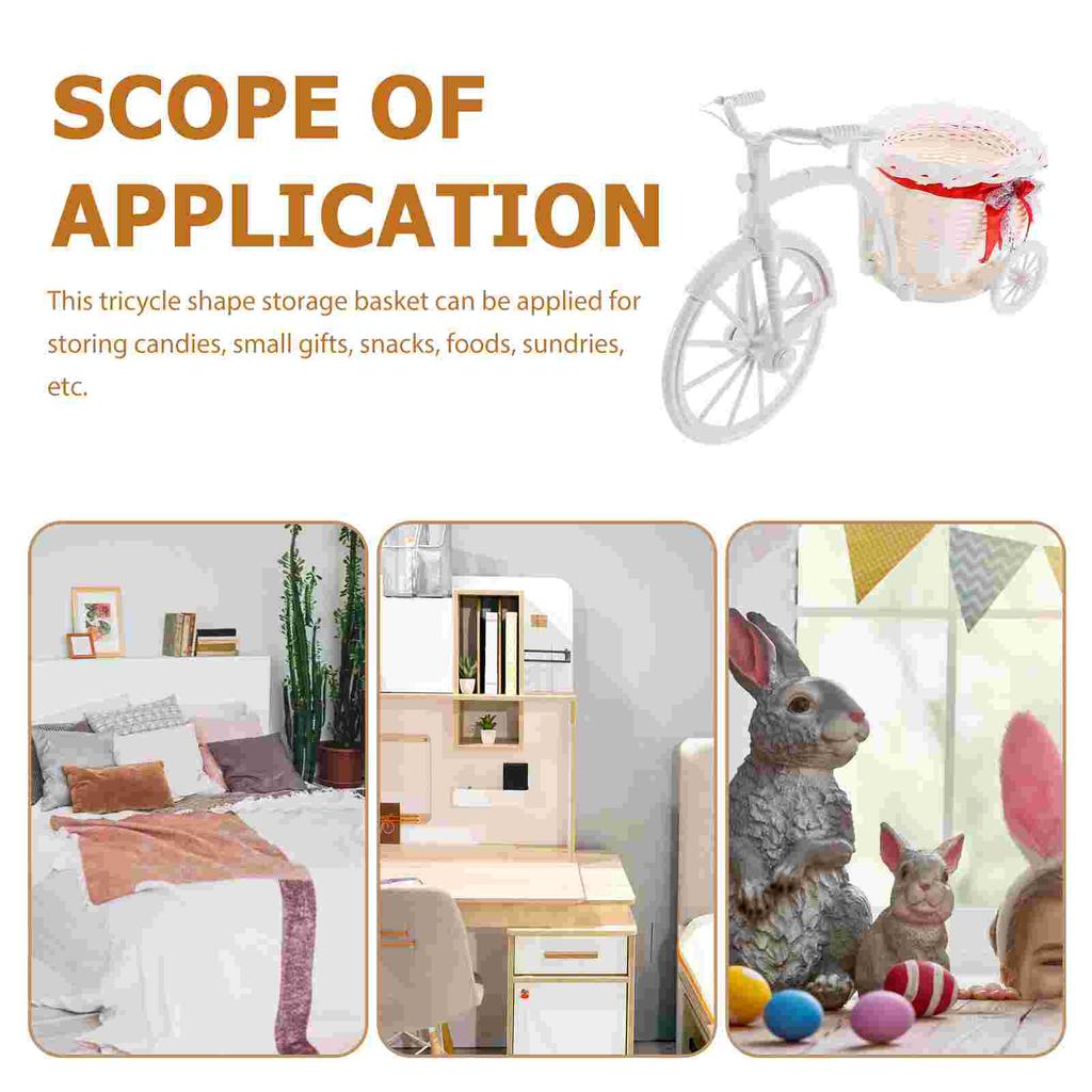 Basket Tricycle Flower Candy Serving Wedding Gift Baby Shower Favors Storage Party Supplies Small Decoration