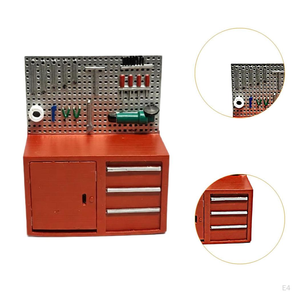 1/64 Scale Garage Tool Rack Simulation Cabinet Repair Tools for Workshop Shop