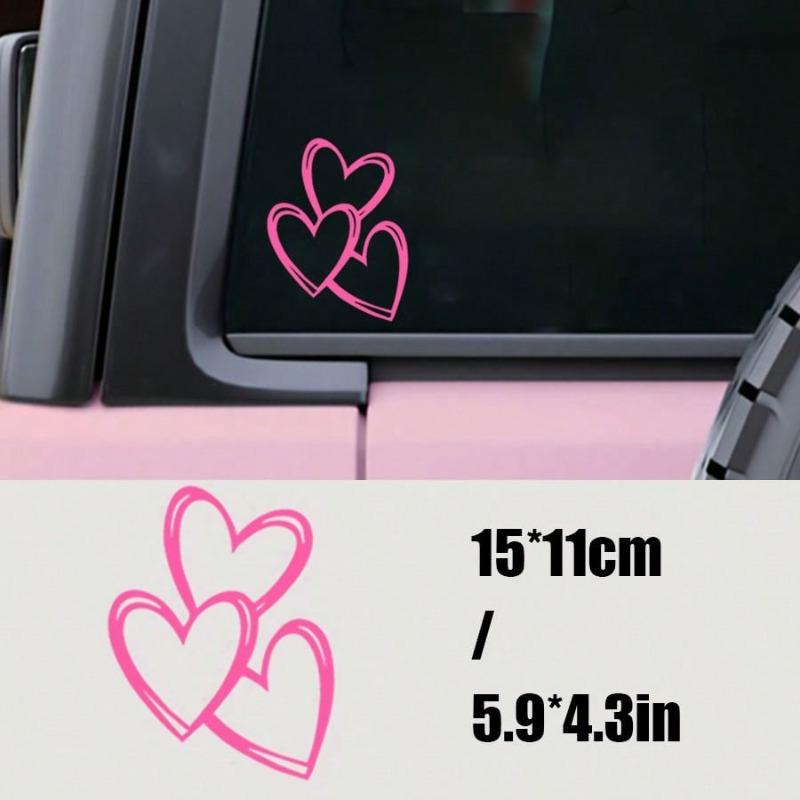 

1 Виниловая наклейка «Сплетенные сердца» - Сверкающий розовый, Идеально подходит для окон автомобиля и мотоцикла, ноутбуков | Легко наносится, Наклейка в мультяшном стиле розовый