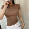 Korean Style Slim Fit Women's Solid Color Short-Sleeve T-Shirt