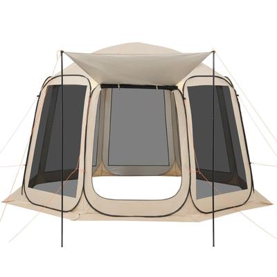 Screen House Tent, 3660 X 3380 X 2300 Mm, 10-12 Person Pop Up Screen Tent with Extended Awning, Portable Screened In Canopy with Carry Bag, Netting