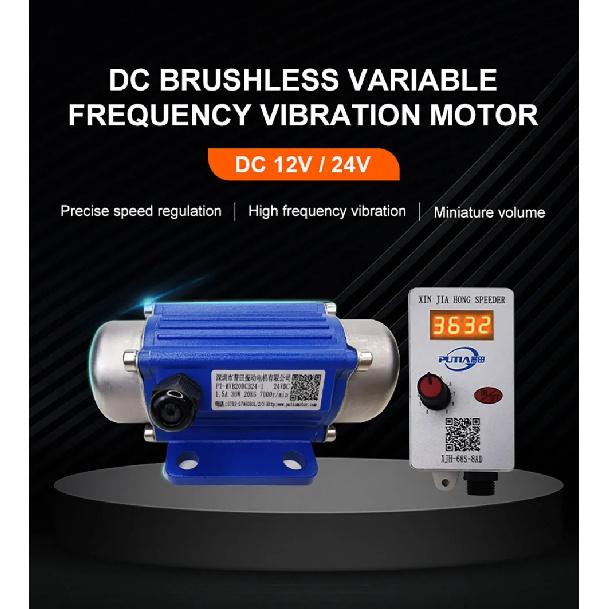 DC Bürstenloser 12V 24V Vibrationsmotor Hochfrequenzumwandlung Miniatur-Vibratormotoren Mit Regler Digitalanzeige