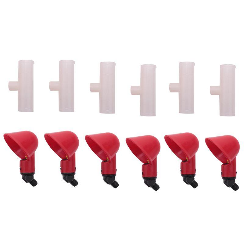 ABWR-Chicken Waterer Cups, Chicken Waterer Feeder Tee Fittings, Automatic Chicken Waterer For Chicken Ducks Quail 24Pcs