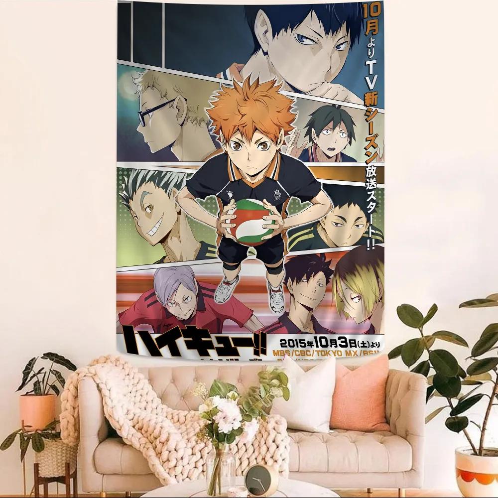 HHaikyuu Anime Volleyball Manga Wandteppich Wandbehang Kunst für Schlafzimmer Wohnzimmer Studentenwohnheim Heimdekoration