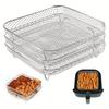Three-Layer Stainless Steel Multi-Functional Air Fryer Rack & Basket Tray