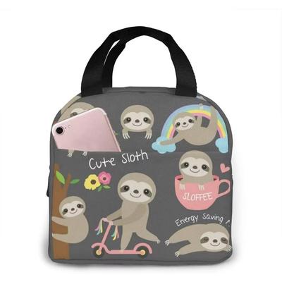 Cute Sloth Insulated Lunch Bag Leakproof Cooler Lunch Box for Women Reusable Thermal Tote Bag for Office Work School Picnic