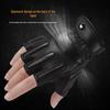 Men's Breathable Sheepskin Half-Finger Motorcycle Gloves