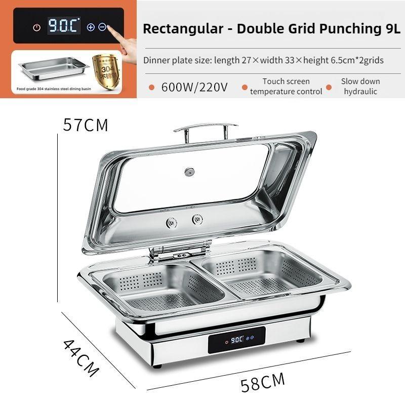 Large Capacity Electric Chafing Dish Buffet Set Parties Food Buffet Warmer Restaurant Adjustable Temperature Stove