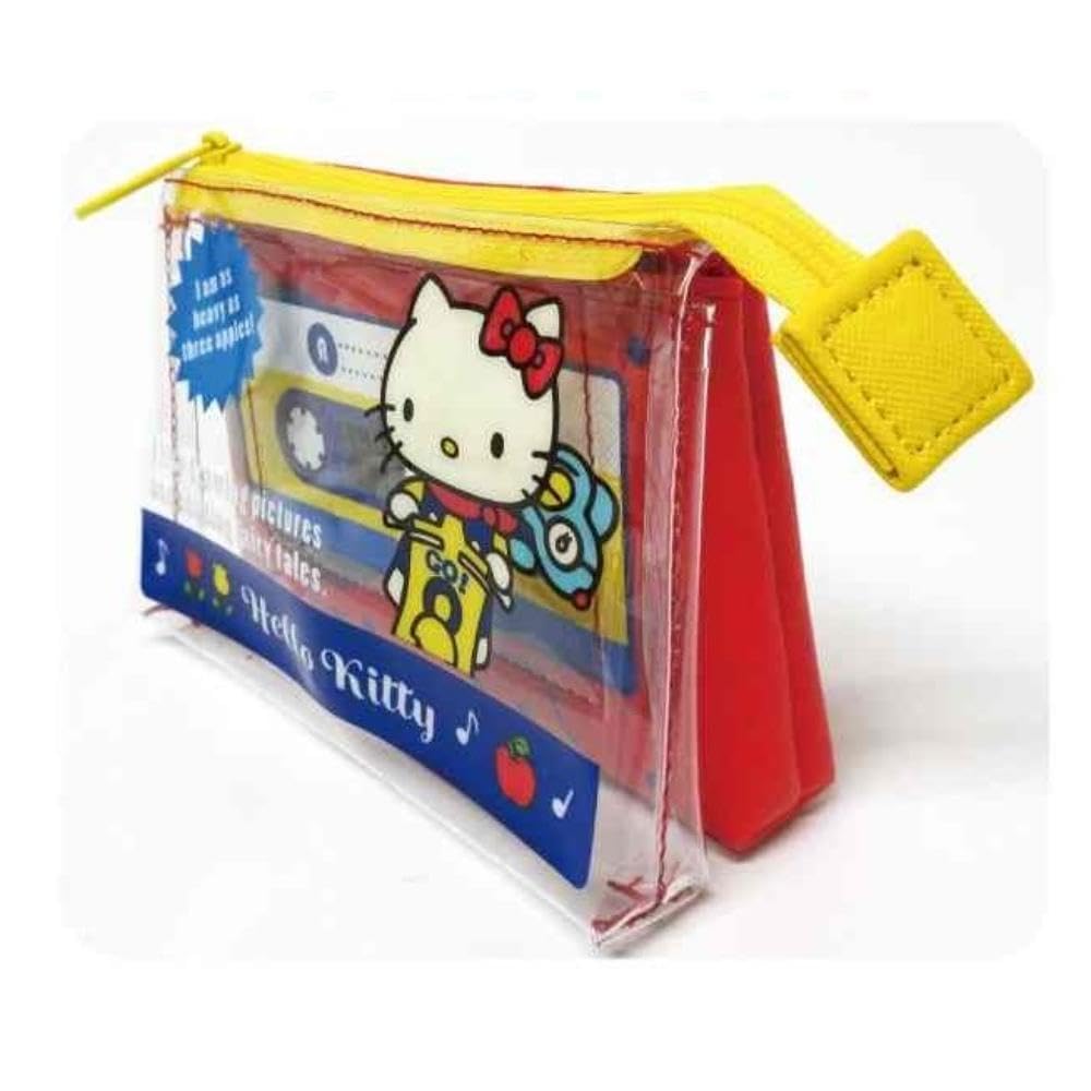 K Company Sanrio Characters Clear Hello (Vintage Retro) Cassette-Style Pouch, Kitty, SAV-CK-KT