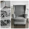 Velvet Sloping Arm King Back Chair Cover Elastic Armchair Wing Back Wing Sofa Back Chair Cover Stretch Protector Home Decor