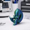 Moon Astronaut Figurine 3D Printed Figurine, Sitting On Crescent Spaceman Plastic Statue, Desktop Decoration for Home Office Bookshelf Statue