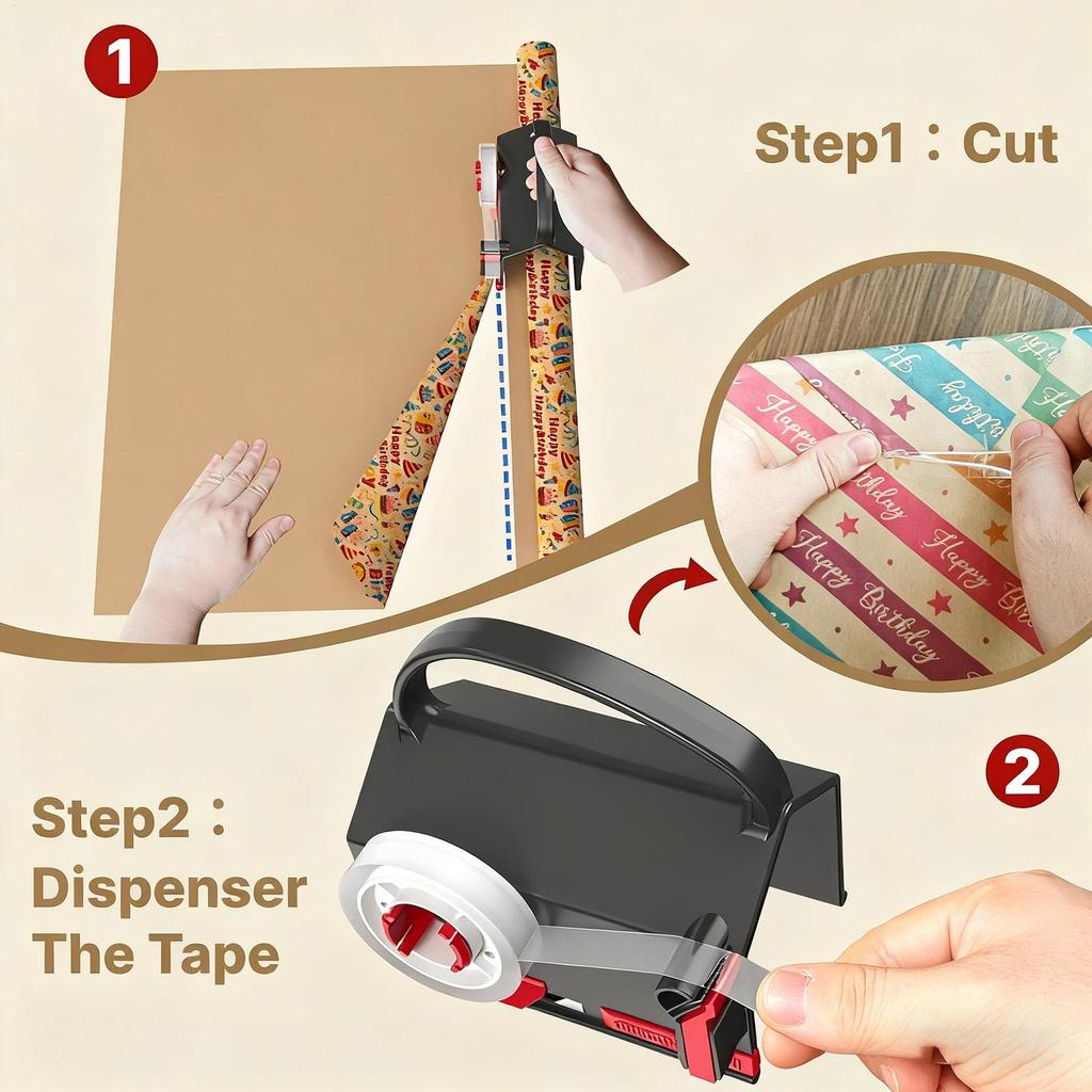 Wrapping Paper Cutter Roll Paper Cutter with Handle Christmas Gift Wrap Tool Craft Scrapbooking Student Teacher Office Supply