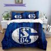 Set Copripiumino Trapuntato con Motivo FC Schalke 04 Decorazione per la Casa Regalo (1 * copripiumino + 2 * federe senza imbottitura)