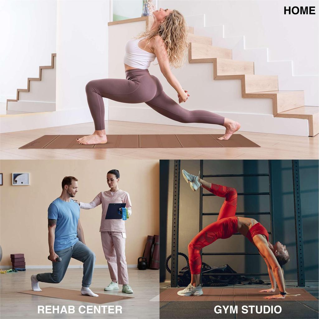 Feetlu Foldable Yoga Mat 6mm X 61cm X Easy To Store Foldable Exercise Mat for Home and Floor Exercises - 183cm, Large, Lightweight, - Non-Slip Yoga,