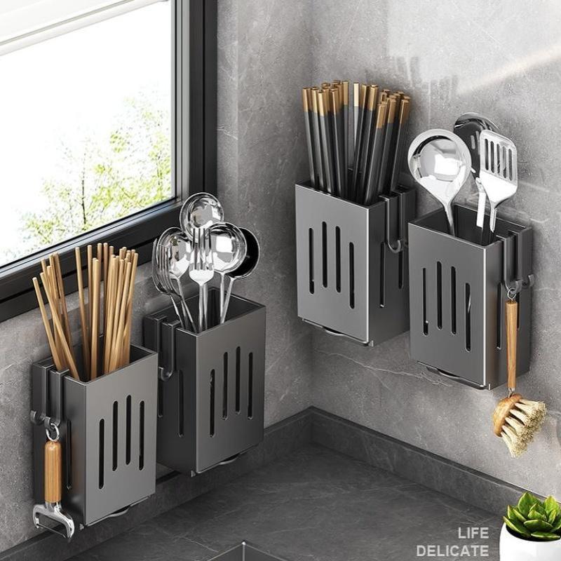 Utensil Holders Household Kitchen Cutlery Holder Drainer For Chopstick Forks Spoons Storage Racks Tabletop Organizer