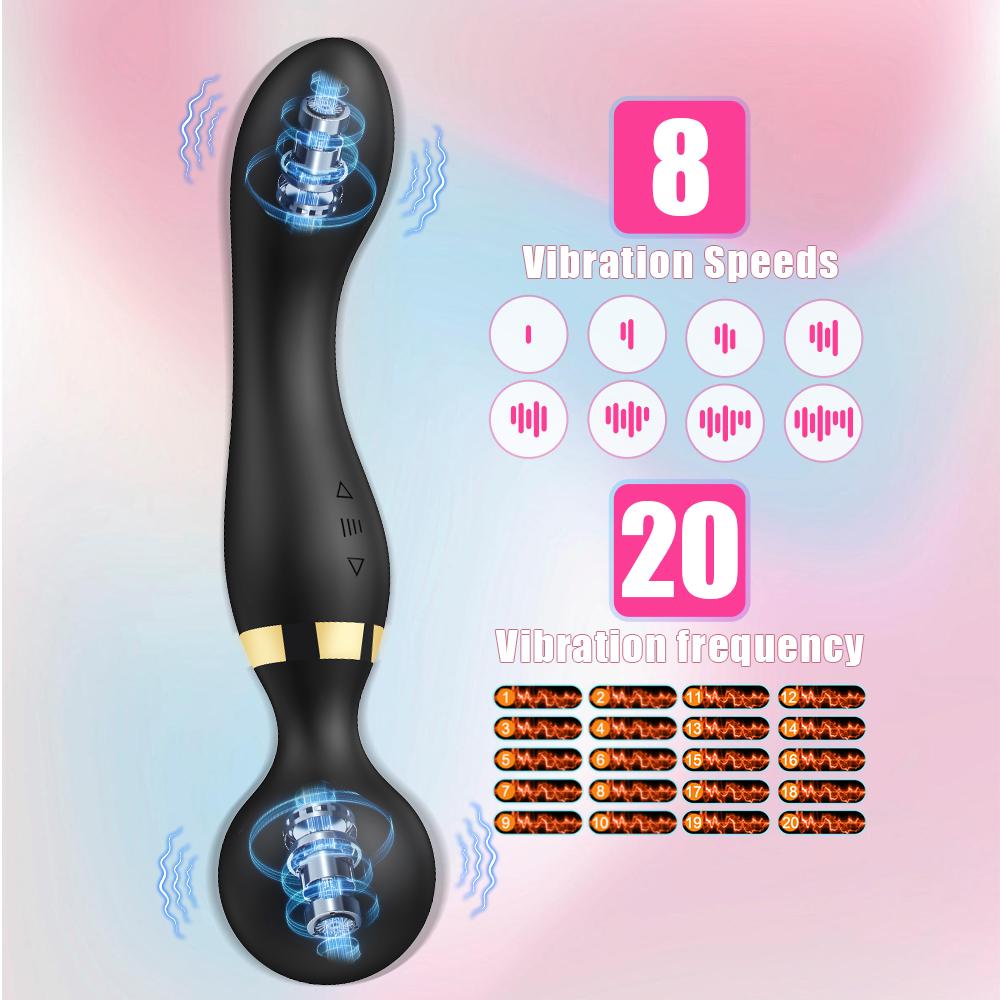 Double Head Powerful Clit Vibrators for Women AV Magic Wand Massager Dildo G Spot Orgasm Clitoris Stimulator Masturbator