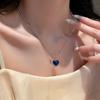 Trendy Heart Pendant Necklace: Luxury Design, Color-Changing, Temperature-Sensitive, Clavicle Chain for Women