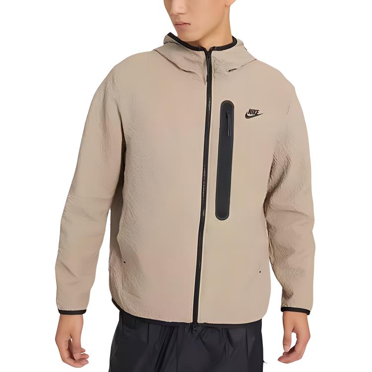 Nike Logo-Print Winddichte Kapuzenjacke Gewebte Jacke Herren Jacken Braun DQ4323-247